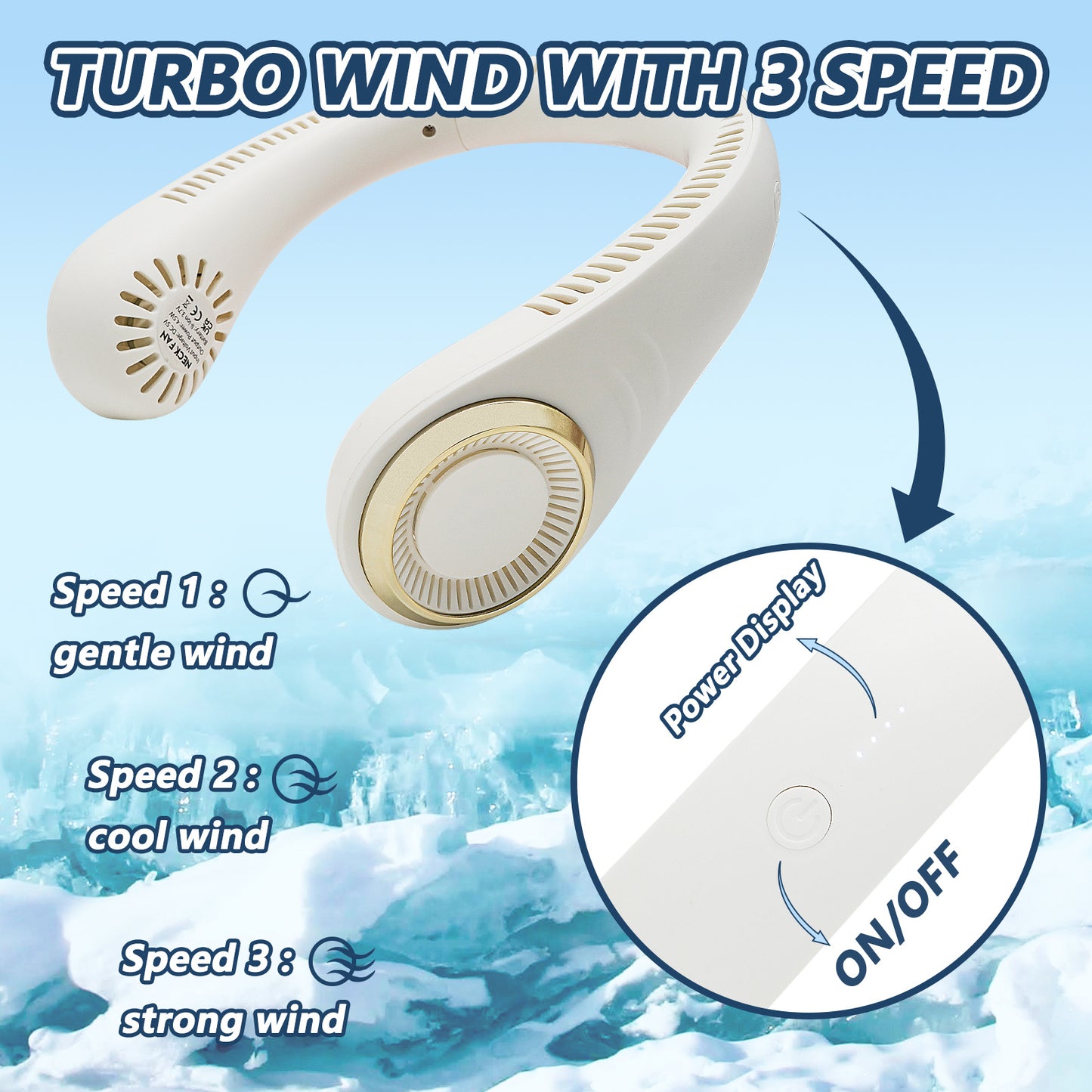 Portable Halterneck Fan – Hands-Free Wearable Cooling Fan for Travel, Sports & Outdoors