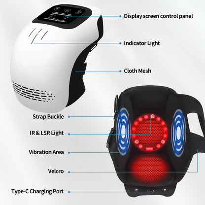 Rechargeable Electric Knee Massager – Heating, Infrared, Vibration & Kneading Therapy for Pain Relief