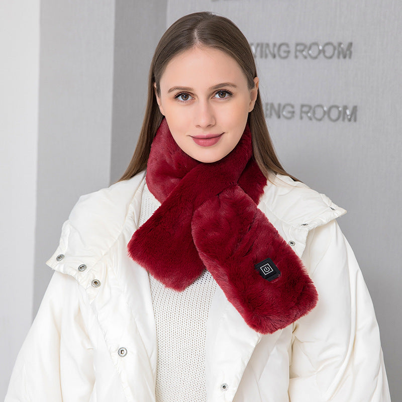 USB Electric Heated Scarf – Adjustable 3-Level Temperature Neck Warmer & Pain Relief Wrap for Men & Women