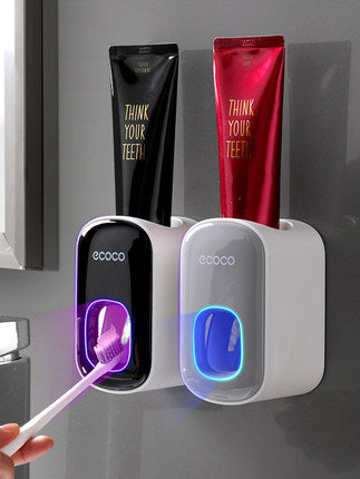 Wall-Mounted Automatic Toothpaste Dispenser – Bathroom Accessories Set with Toothbrush Holder