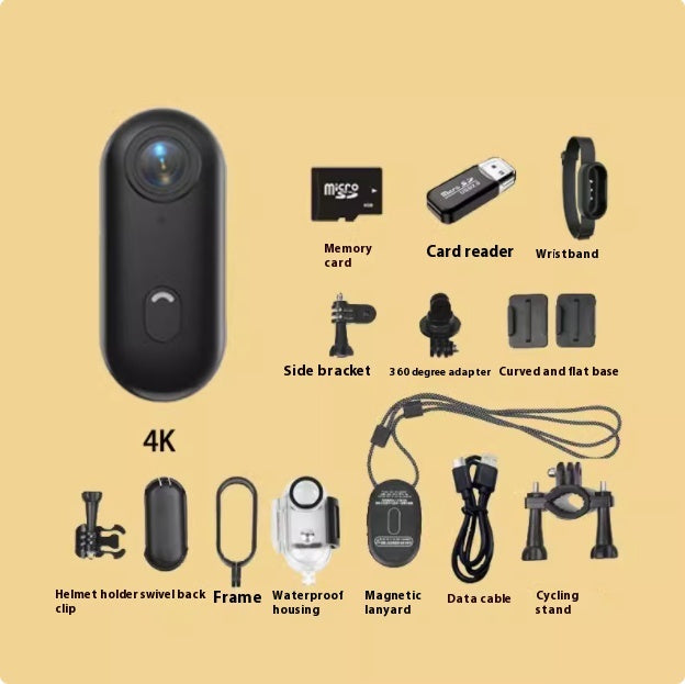 4K Mini Action Camera – Helmet-Mount Sports Cam for Motorcycle, Bike & Outdoor Filming