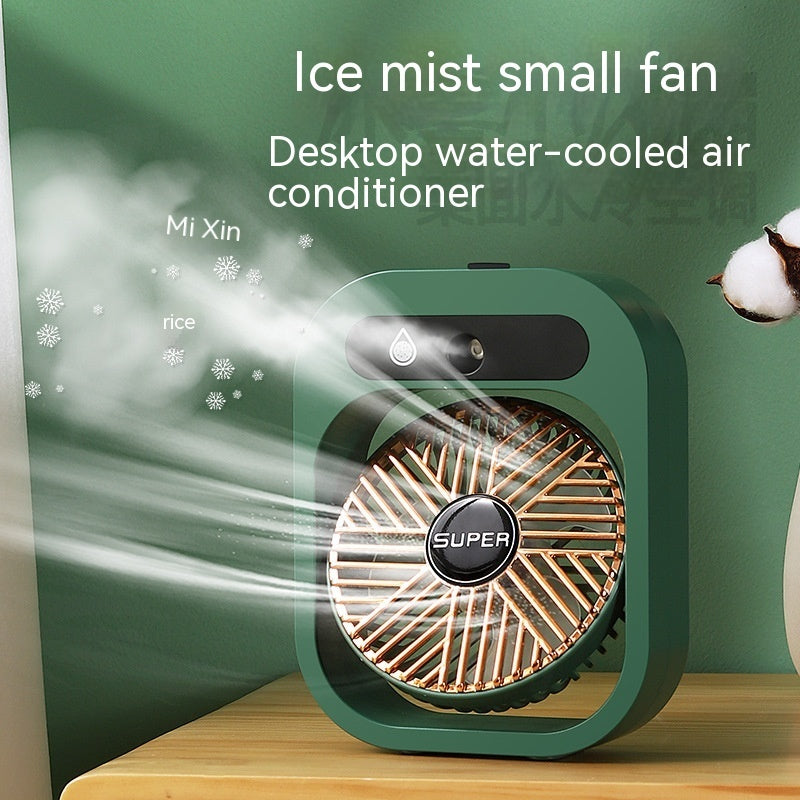 Portable USB Rechargeable Misting Fan – Air Cooler with 3 Speeds & Humidifier for Home & Desk