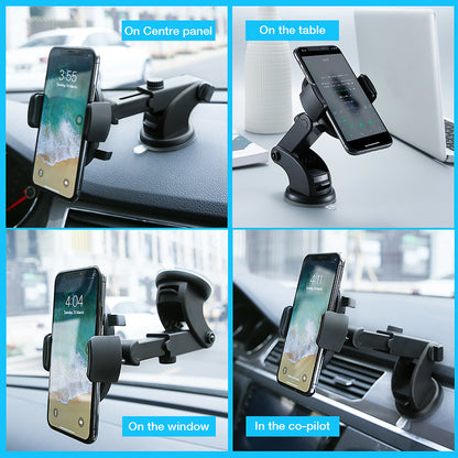 Telescopic Car Phone Holder – Long Arm Dashboard Mount with Suction Cup Base