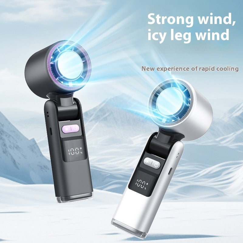 TurboChill Mini USB Fan – Super-Speed Cold Air Blower with Digital Display for Travel & Outdoor Use