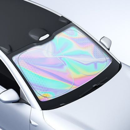 Car Laser Sunshade – Thermal UV Protection Windshield Cover with Reflective Shroud