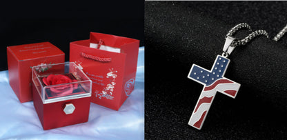 Rotating Rose Flower Gift Box – Creative Jewelry Packaging for Women.