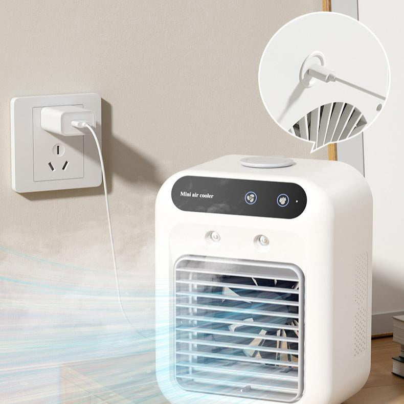 Portable Air Conditioner Fan – Mini Air Cooler with Water Cooling for Home, Office, or Car Use | Personal AC & Humidifier Combo