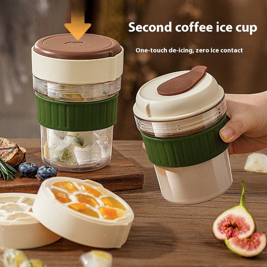 Portable Cold Brew Coffee Cup with Ice Tray – Reusable Iced Coffee Tumbler for On-the-Go Refreshment