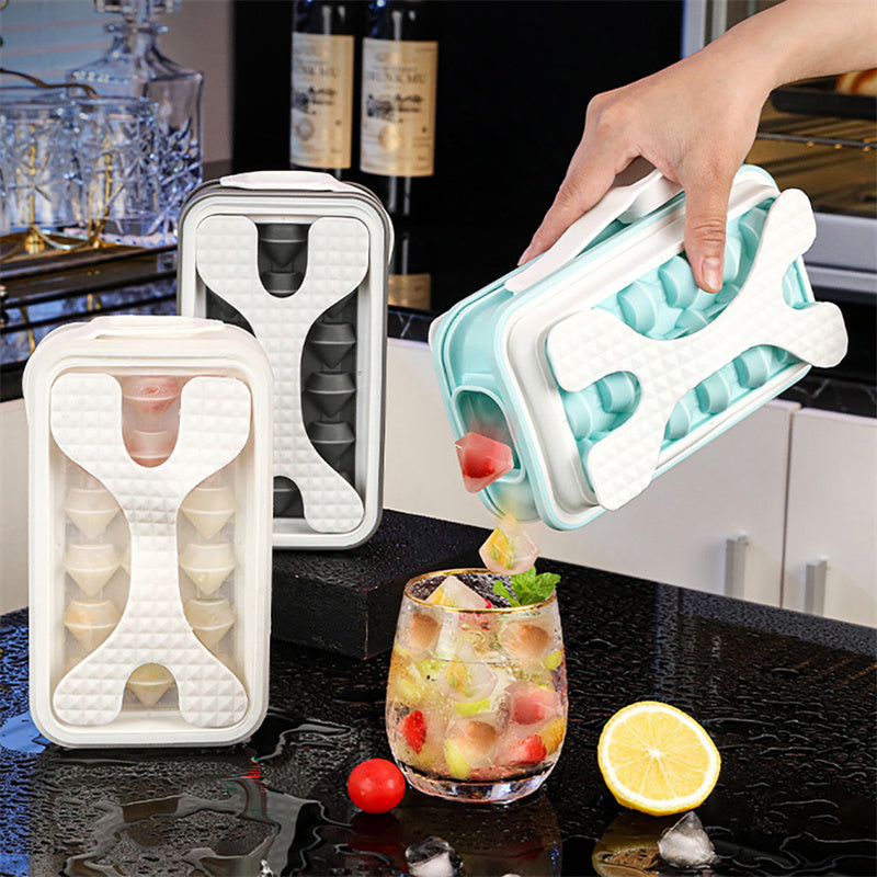 2-in-1 Portable Ice Ball Maker & Water Bottle – Silicone Ice Cube Mold for Creative Diamond-Shaped Ice, Summer Kitchen Gadget