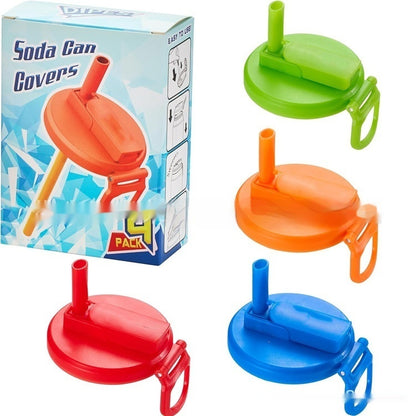 Reusable Soda Can Lid with Straw – Leak-Proof Cap & Stopper for Standard Soda, Juice & Cola Cans