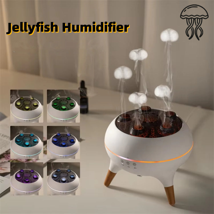 Intelligent Jellyfish Ultrasonic Humidifier – Remote-Controlled Aroma Diffuser with Porous Atomization & Timer