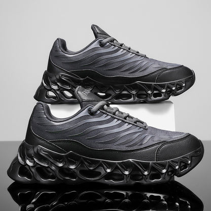 Men’s Chunky Lace-Up Sneakers – Thick-Soled Vulcanized Sports & Casual Running Shoes