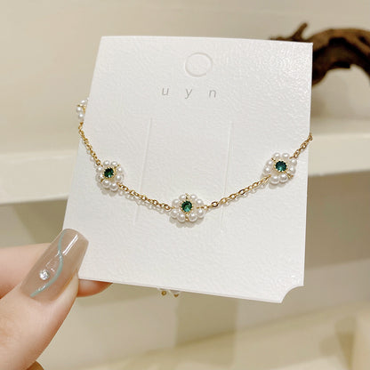 Adjustable Pearl Flower Bracelet – Elegant All-Match Fashion Chain Jewelry for Women