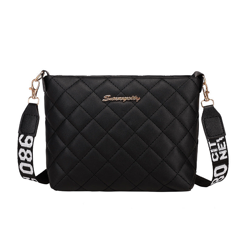 Women's Quilted Crossbody Messenger Bag – Fashion Chain Shoulder Purse with Embroidery Design