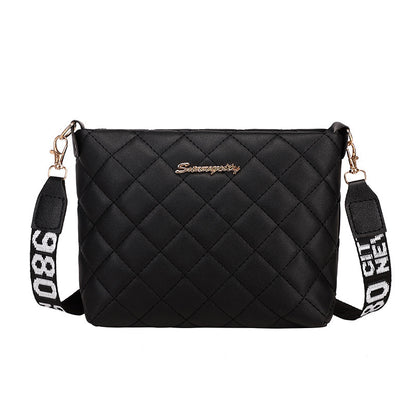 Women's Quilted Crossbody Messenger Bag – Fashion Chain Shoulder Purse with Embroidery Design