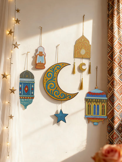 Ramadan Moon & Star Lantern - Wall Hanging Decoration