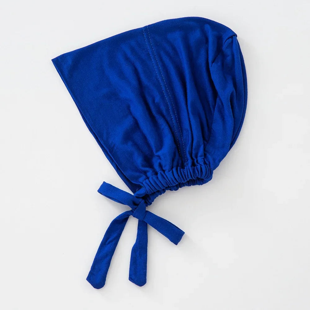 Women's Cotton Jersey Hijab Undercap - Tie Back Inner Cap with 82 Color Options