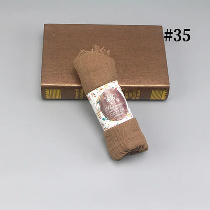 Bubble Cotton Crinkle Cloud Hijab – Solid Color Muslim Head Scarf & Shawl for Women | 40 Colors