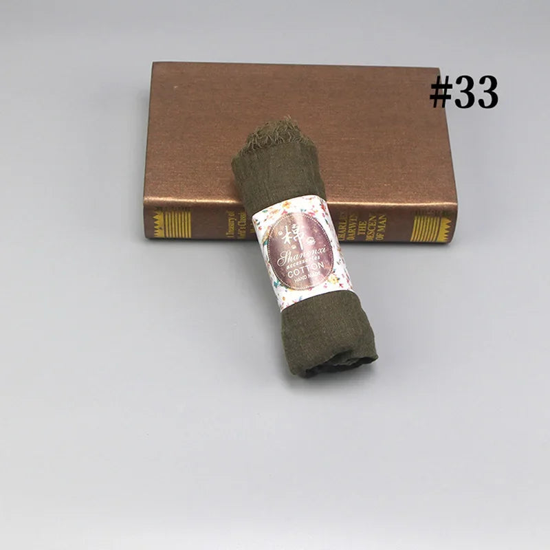 Bubble Cotton Crinkle Cloud Hijab – Solid Color Muslim Head Scarf & Shawl for Women | 40 Colors