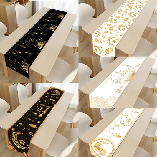 Ramadan Table Runner - Eid Mubarak Cloth Decoration 180x35cm