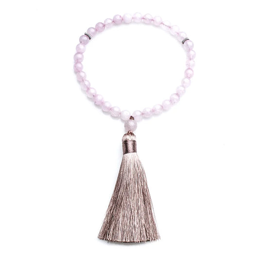 Rose Quartz Tasbih Bracelet | 33 Bead Islamic Prayer Beads | Unisex Rosary