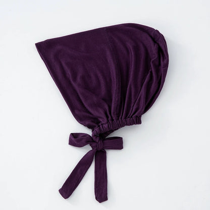 Women's Cotton Jersey Hijab Undercap - Tie Back Inner Cap with 82 Color Options