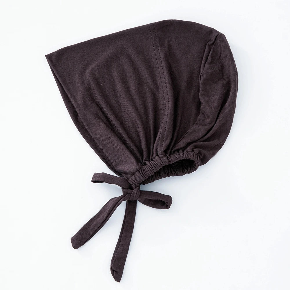 Women's Cotton Jersey Hijab Undercap - Tie Back Inner Cap with 82 Color Options