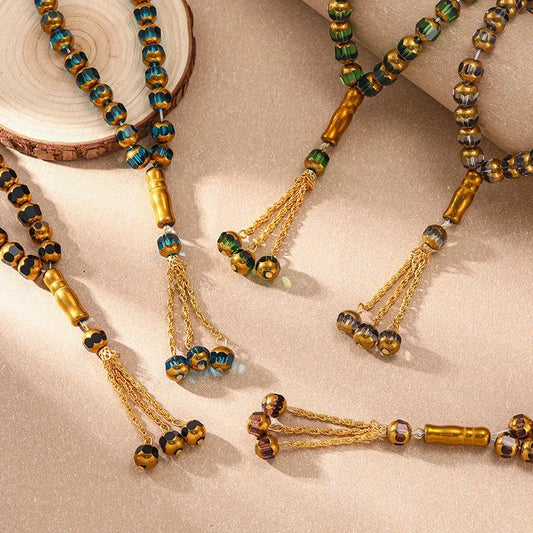 Islamic Prayer Beads Bracelet - 33 Crystal Glass Tasbih Beads