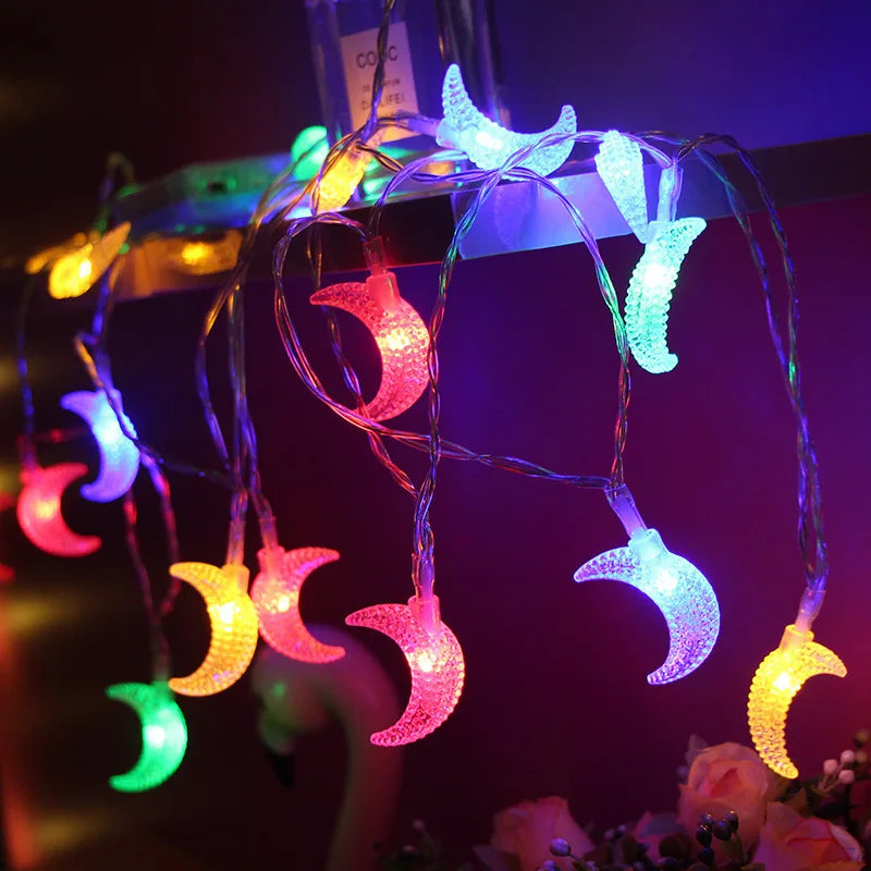 1.5m Moon & Star LED String Lights - Ramadan Eid Decoration