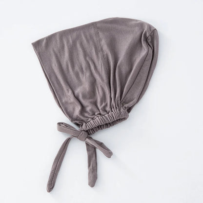 Women's Cotton Jersey Hijab Undercap - Tie Back Inner Cap with 82 Color Options