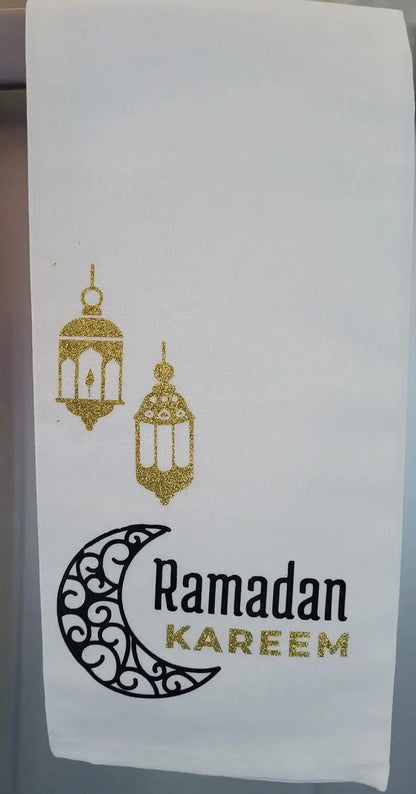 Islamic Kitchen Towel | Eid Mubarak & Ramadan Kareem Home Decor Gift | Bismillah Alhamdulillah Design