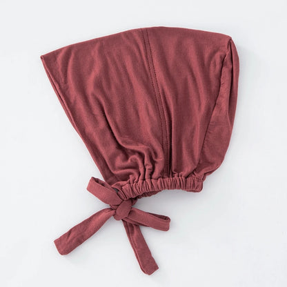 Women's Cotton Jersey Hijab Undercap - Tie Back Inner Cap with 82 Color Options