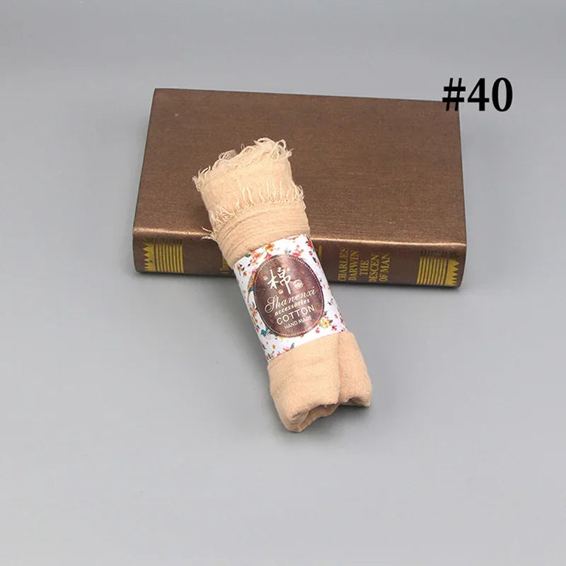 Bubble Cotton Crinkle Cloud Hijab – Solid Color Muslim Head Scarf & Shawl for Women | 40 Colors