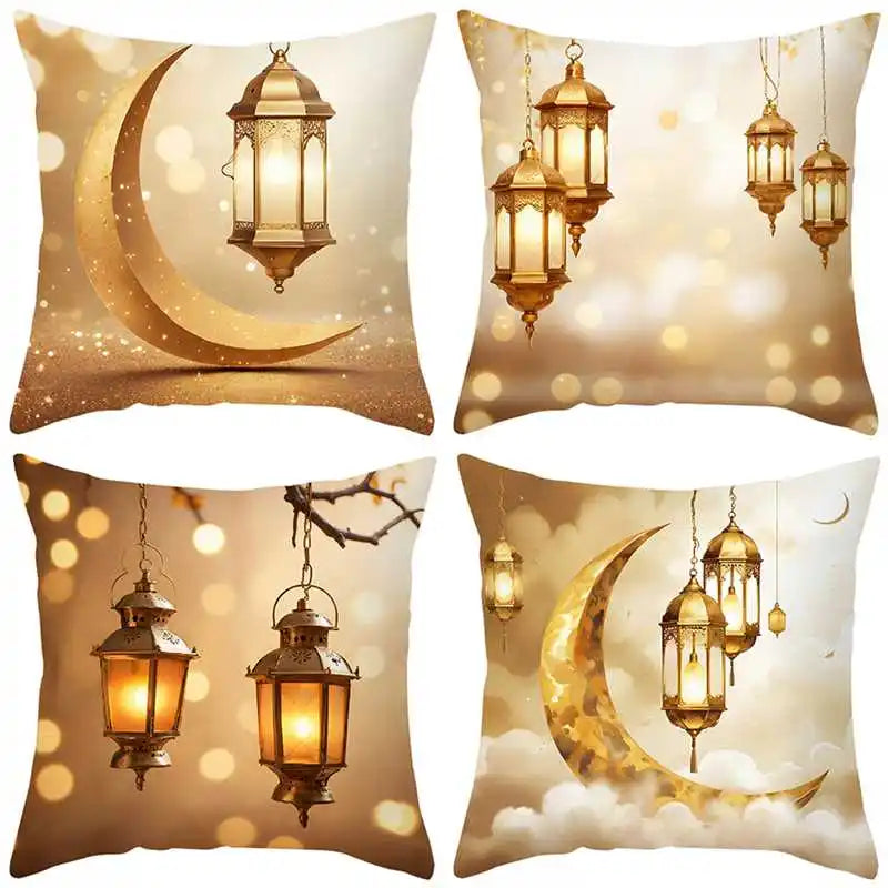 Eid Mubarak Cushion Cover - Ramadan Decorative Pillowcase