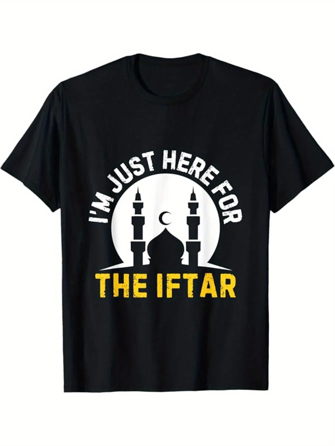 "Only for Iftar" Ramadan T-Shirt - Mosque & Crescent Moon Design