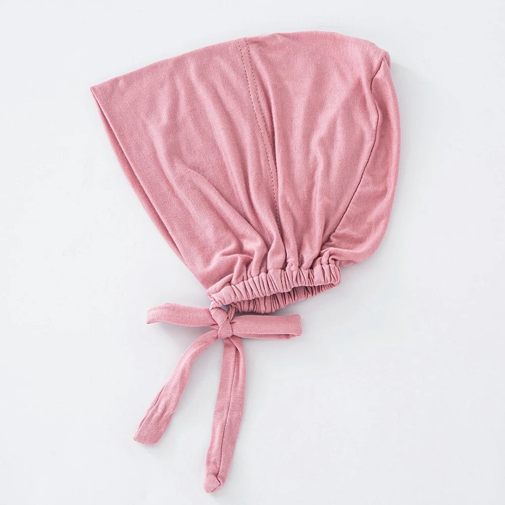 Women's Cotton Jersey Hijab Undercap - Tie Back Inner Cap with 82 Color Options
