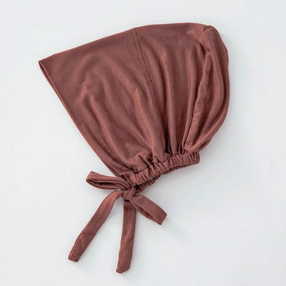 Women's Cotton Jersey Hijab Undercap - Tie Back Inner Cap with 82 Color Options