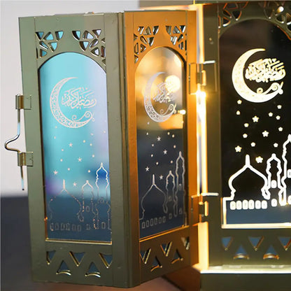 Ramadan Hanging Iron Lantern - Gold Hollow Eid Decorative Light