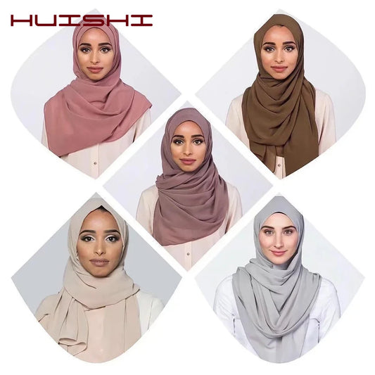 Bubble Chiffon Hijab Scarf for Women | Solid Color Veil & Wrap | 61 Colors