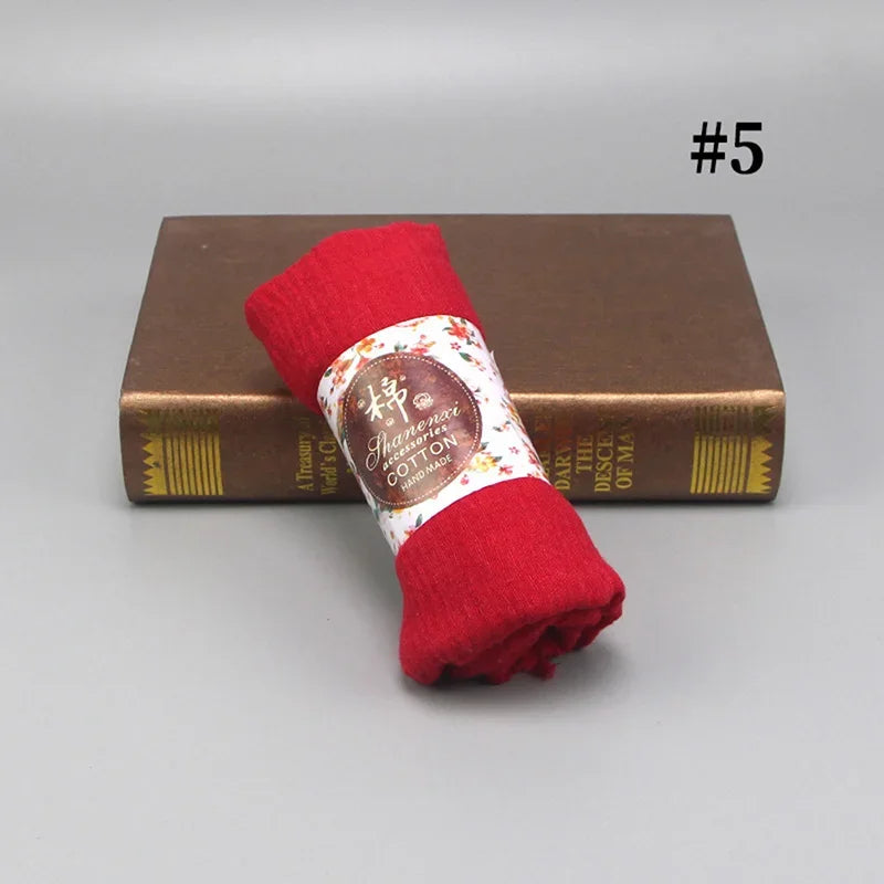 Bubble Cotton Crinkle Cloud Hijab – Solid Color Muslim Head Scarf & Shawl for Women | 40 Colors