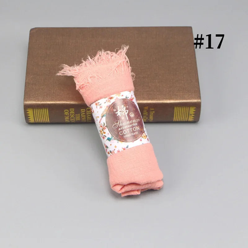 Bubble Cotton Crinkle Cloud Hijab – Solid Color Muslim Head Scarf & Shawl for Women | 40 Colors