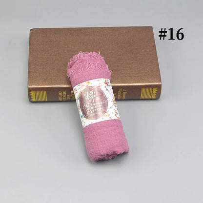 Bubble Cotton Crinkle Cloud Hijab – Solid Color Muslim Head Scarf & Shawl for Women | 40 Colors