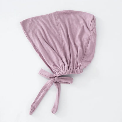 Women's Cotton Jersey Hijab Undercap - Tie Back Inner Cap with 82 Color Options