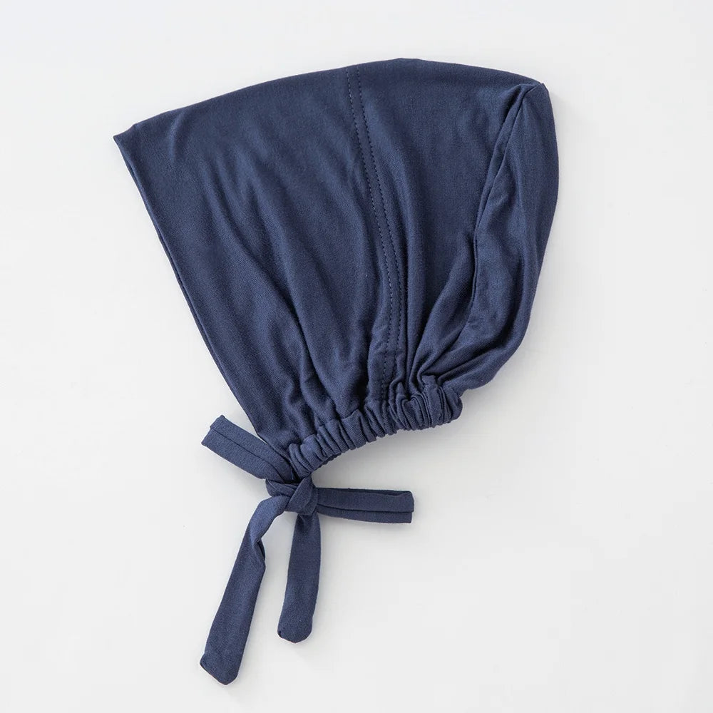 Women's Cotton Jersey Hijab Undercap - Tie Back Inner Cap with 82 Color Options