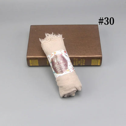 Bubble Cotton Crinkle Cloud Hijab – Solid Color Muslim Head Scarf & Shawl for Women | 40 Colors