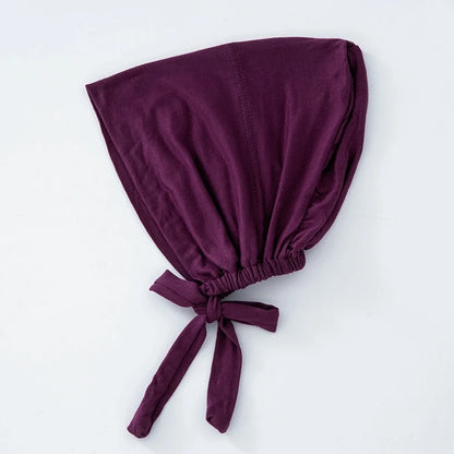 Women's Cotton Jersey Hijab Undercap - Tie Back Inner Cap with 82 Color Options