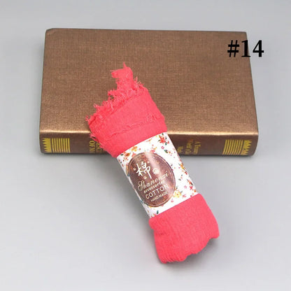 Bubble Cotton Crinkle Cloud Hijab – Solid Color Muslim Head Scarf & Shawl for Women | 40 Colors