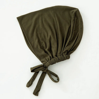 Women's Cotton Jersey Hijab Undercap - Tie Back Inner Cap with 82 Color Options