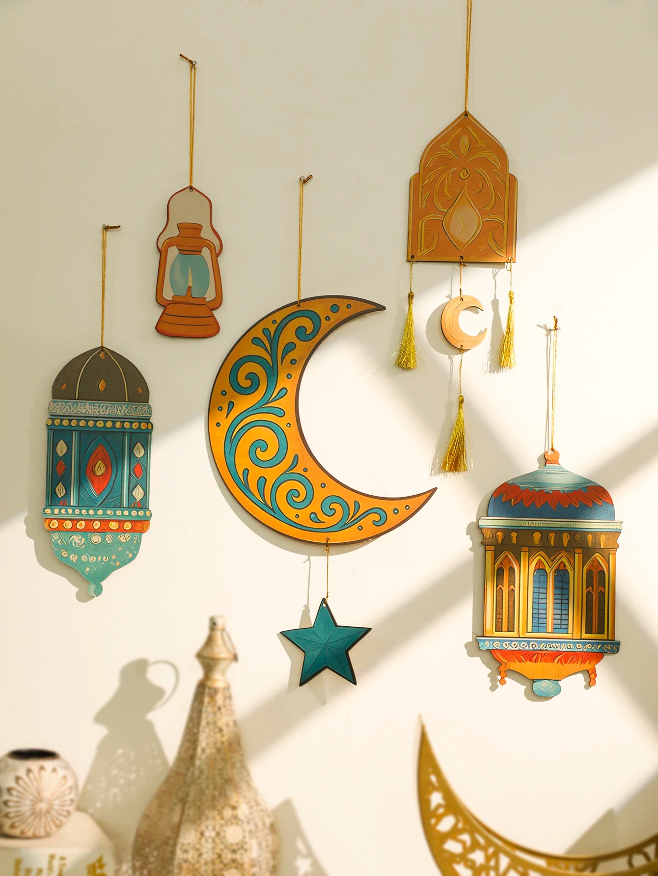 Ramadan Moon & Star Lantern - Wall Hanging Decoration