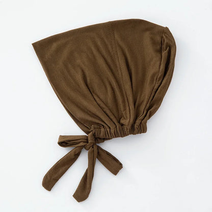 Women's Cotton Jersey Hijab Undercap - Tie Back Inner Cap with 82 Color Options